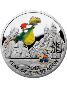 Niue 2011 1$ Year of the Dragon 2012 Dragon Fairy Tale Silver Coin