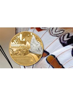 Cook Islands 2015 $5 Shades of Nature - Butterfly Proof Silver Coin Gold Gilded