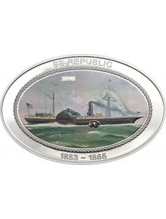 Cook Islands 2013 5$ SS Republic 1853-1865 .925 Proof Silver Coin