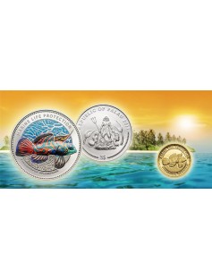 Palau 2013 5$ Synchiropus Splendidus Part of a Series .925 Proof Silver Coin