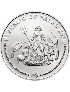 Palau 2013 5$ Synchiropus Splendidus Part of a Series .925 Proof Silver Coin