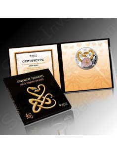 Niue 2012 1$ Golden Snakes 2012 Silver Coin Insert Covered With 24K Gold Plating