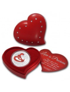 Niue 2013 2$ Love is Precious Red Hearts 1oz Proof .999 Silver Coin