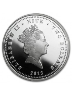 Niue 2013 2$ Love is Precious Red Hearts 1oz Proof .999 Silver Coin