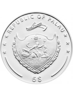 Palau 2012 5$ Lovely Bear Proof Silver Coin with Swiss Embroidery MINTAGE 2011