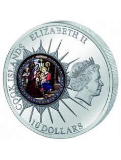 Cook Islands 2012 10$ WINDOWS OF HEAVEN St. Catherine's - Bethlehem Silver Coin