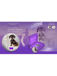 Fiji 2013 My Best Friend II Dachshunds Dogs & Cats 1 Oz Proof Silver Coin