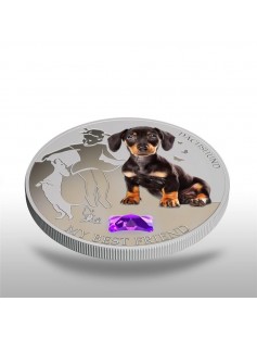 Fiji 2013 My Best Friend II Dachshunds Dogs & Cats 1 Oz Proof Silver Coin