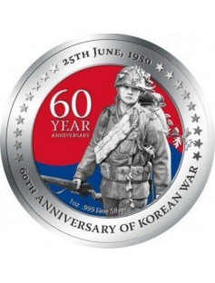 Niue 2010 2$ Korean War 60th Anniversary .999 1oz Silver Coin Limited Edition