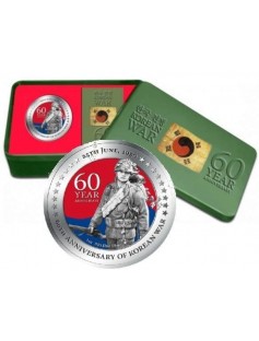 Niue 2010 2$ Korean War 60th Anniversary .999 1oz Silver Coin Limited Edition
