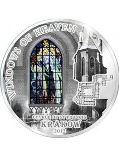 Cook Islands 2012 10$ WINDOWS OF HEAVEN St. Francis - KRAKOW Silver Coin