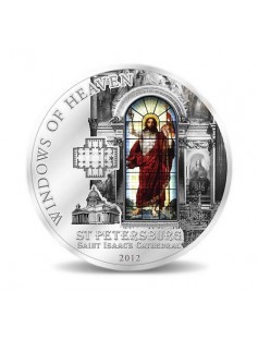 Cook Islands 2012 10$ WINDOWS HEAVEN ST. PETERSBURG Isaac Cathedral Silver Coin