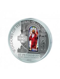 Cook Islands 2012 10$ WINDOWS HEAVEN ST. PETERSBURG Isaac Cathedral Silver Coin
