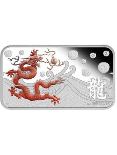 Cook Islands 2012 1$ Year of the Dragon Rectang Proof 4 x 1 Oz Silver Coin Set