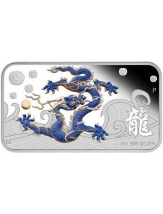 Cook Islands 2012 1$ Year of the Dragon Rectang Proof 4 x 1 Oz Silver Coin Set