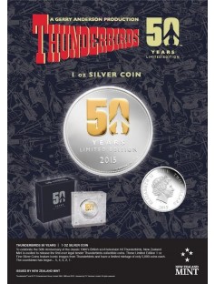 Niue 2015 $2 Thunderbirds 50 Years Anniversary 1oz Proof Gold Gilded Silver Coin