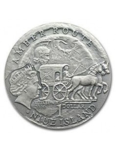 Niue 2011 1$ Amber Route Szombathely 28,28g Silver Coin with Amber Insert