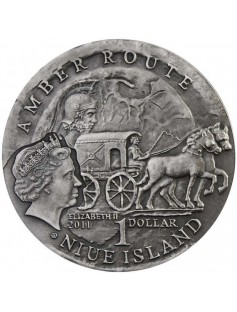 Niue 2011 1$ Amber Route CARNUNTUM 28,28g Silver Coin with Amber Insert