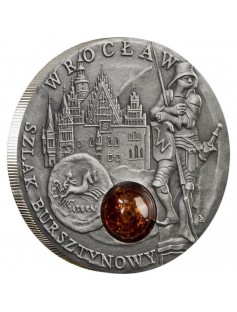 Niue 2010 1$ Amber Route HRADISKO 28,28g Silver Coin with Amber Insert