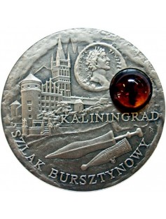 Niue 2009 1$ Amber Route ELBLAG 28,28g Silver Coin with Amber Insert