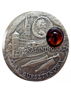 Niue 2008 1$ Amber Route KALININGRAD 28,28g Silver Coin with Amber Insert