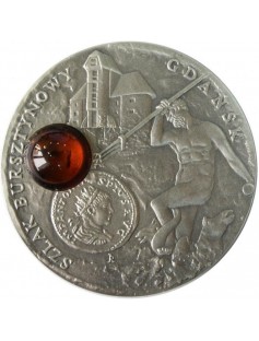 Niue 2008 1$ Amber Route GDANSK 28,28g Silver Coin with Amber Insert