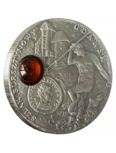 Niue 2008 1$ Amber Route GDANSK 28,28g Silver Coin with Amber Insert