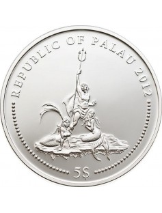 Palau 2012 5$ Blue Ringed Octopus Marine Life Protection Silver Coin LIMIT 1500