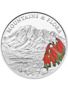 Palau 2012 $5 Mountains and Flora Chimborazzo Silver Coin Proof Mintage 2500