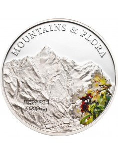 Palau 2012 $5 Mountains and Flora Chimborazzo Silver Coin Proof Mintage 2500