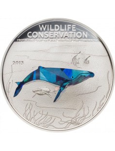 Cook Islands 2013 $5 Wildlife Conservation Prism Penguin Silver Coin Proof