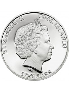Cook Islands 2013 $5 Wildlife Conservation Prism Penguin Silver Coin Proof