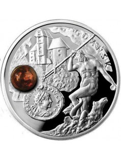 Niue 2011 1$ Amber Route GDANSK Silver Coin Proof with Amber Insert