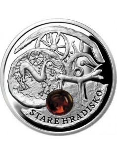 Niue 2012 1$ Amber Route HRADISKO Silver Coin Proof with Amber Insert