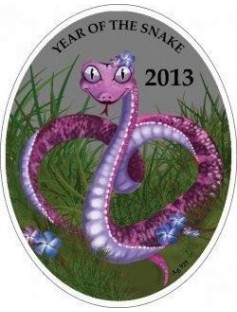 Niue 2013 1$ Lunar Calendar year of the Snake Chinese Love Silver Coin