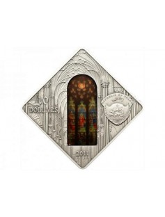 Palau 2011 10$ St Patrick's Cathedral New York - Holy Windows 50g Silver coin