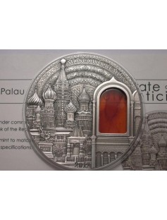 Palau 2012 10$ Mineral Art Kremlin Russia Moscow 2 Oz Silver Coin *LIMIT 999*