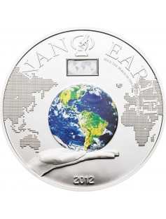 Cook Islands 2012 10$ NANO EARTH "The World In Your Hand" Silver Coin