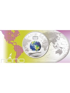 Cook Islands 2012 10$ NANO EARTH "The World In Your Hand" Silver Coin