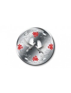 Niue 2011 2$ Eternal Love 2011 .999 Silver Coin DOVES, WEDDING~ANNIVERSARY GIFT