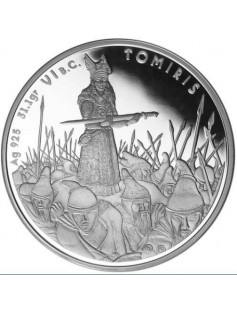 Kazakhstan 2009 100 Tenge Great Commanders Tomyris 1oz Proof Silver Coin