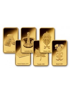 Switzerland Legendary Gold Rushes of the World 6 x 5g .9999 Pure 1Oz Gold Set