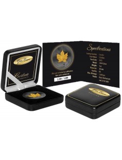 Canada 2015 1$ GOLDEN ENIGMA Black Ruthenium Maple Leaf 1oz Gilded Silver Coin