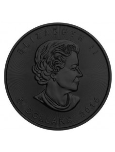 Canada 2015 1$ GOLDEN ENIGMA Black Ruthenium Maple Leaf 1oz Gilded Silver Coin