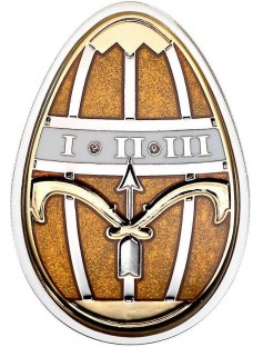 Cook Islands 2013 $5 Imperial Egg Cloisonné Easter Beauty in Olive Silver Coin