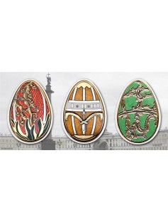 Cook Islands 2014 $5 Imperial Egg Cloisonné Easter White Silver Coin