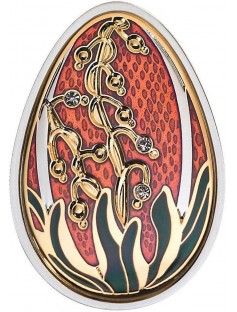 Cook Islands 2013 $5 Imperial Egg in Cloisonné Easter Beauty in Gold Silver Coin