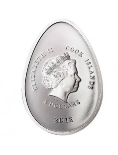 Cook Islands 2012 5$ Imperial Eggs in Cloisonné Violet Faberge Silver Coin