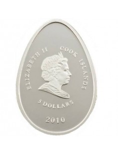 Cook Islands 2012 5$ Imperial Eggs in Cloisonné Red Faberge Silver Coin