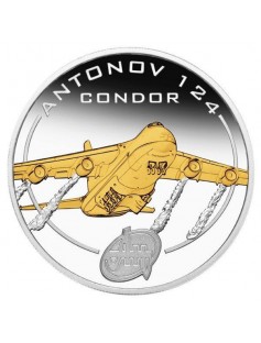 Silver Coin 1 Oz .999 Cook Isl 2008 1$ Antonov An 124 Condor Gold Plated SALE! 